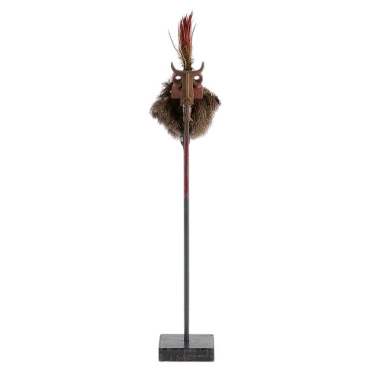 Thierry Despont, Found Object Sculpture of a Mask on Stand, US, 21st century