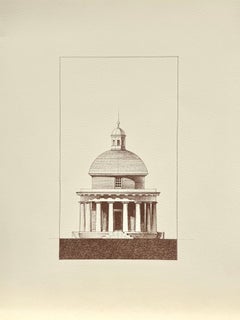 PROJECT FOR A FOLLY Lithograph on Arches, Architectural Drawing, Garden Design