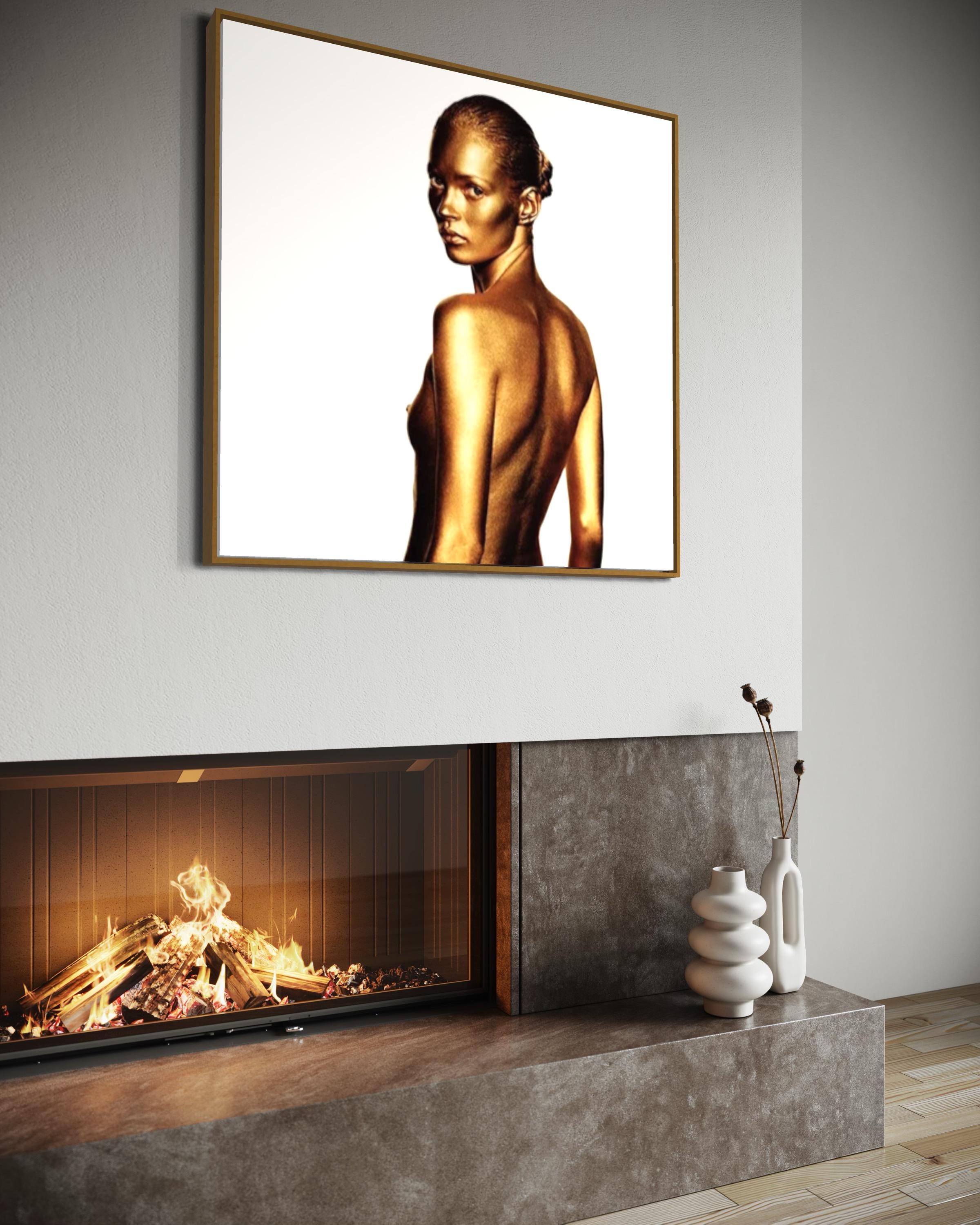 THIERRY LE GOUES - Golden Nude Kate Moss 1993 For Sale 2