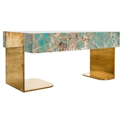 Table de cocktail Monolith de Thierry Lemaire en amazonite pierre précieuse