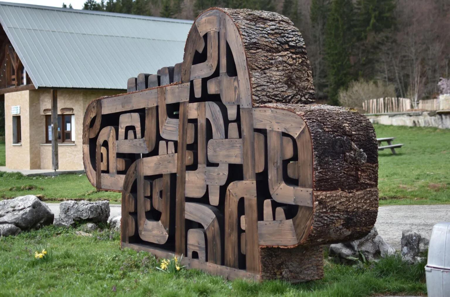 No.020125 di Thierry Martenon -  scultura monumentale in legno, all'aperto, astratta in vendita 5