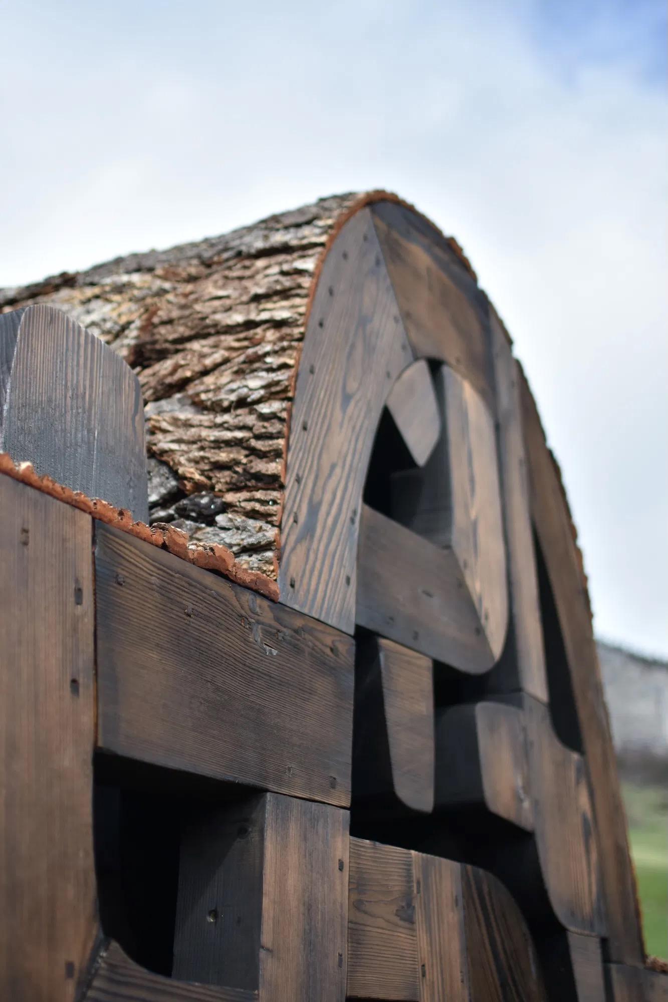 No.020125 di Thierry Martenon -  scultura monumentale in legno, all'aperto, astratta in vendita 8