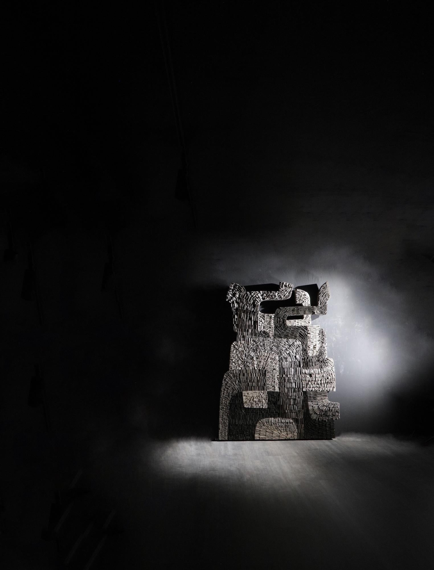 No.061222 di Thierry Martenon - scultura in legno di grandi dimensioni, astratta, geometrica in vendita 2