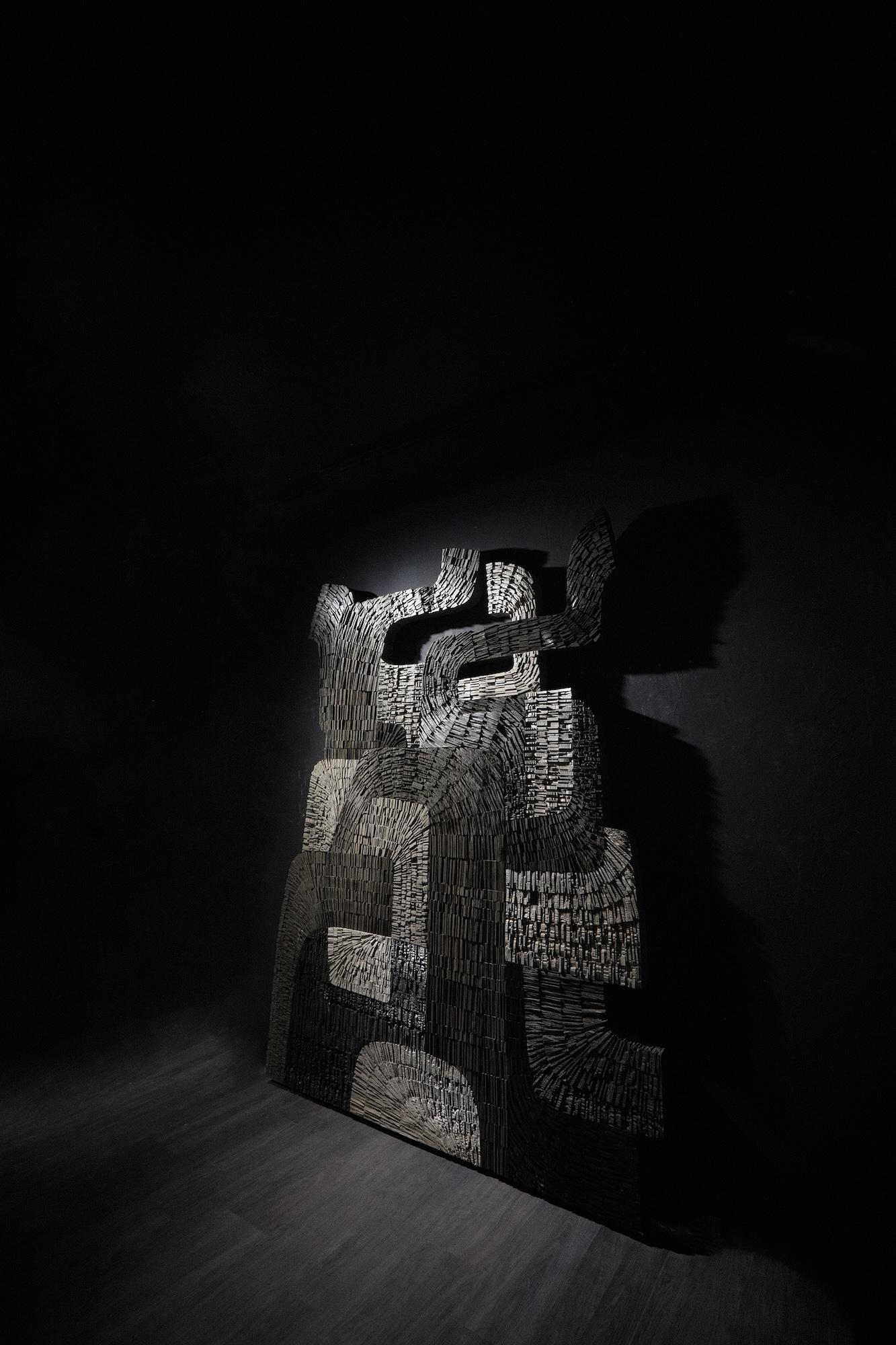 Thierry Martenon Nr.061222 von Thierry Martenon – große Holzskulptur, abstrakt, geometrisch im Angebot 3