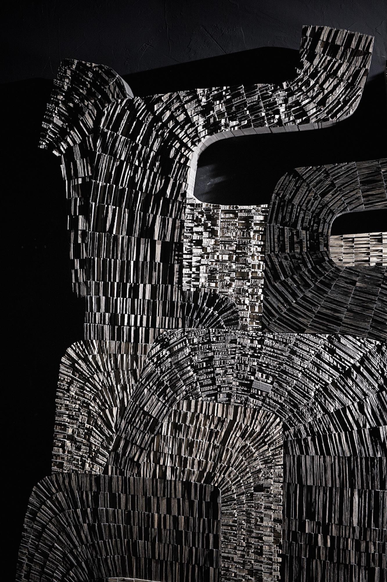 No.061222 di Thierry Martenon - scultura in legno di grandi dimensioni, astratta, geometrica in vendita 4