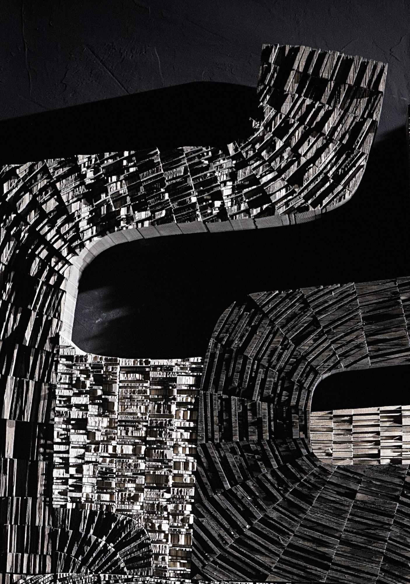 No.061222 di Thierry Martenon - scultura in legno di grandi dimensioni, astratta, geometrica in vendita 5