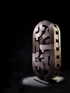 Nr.090924 von Thierry Martenon - große Holzskulptur, abstraktes geometrisches Totem