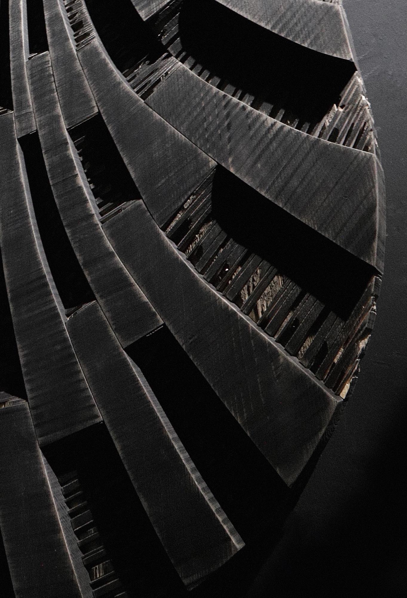 No.201022 di Thierry Martenon - scultura da parete di grandi dimensioni, geometrica astratta, Wood in vendita 7