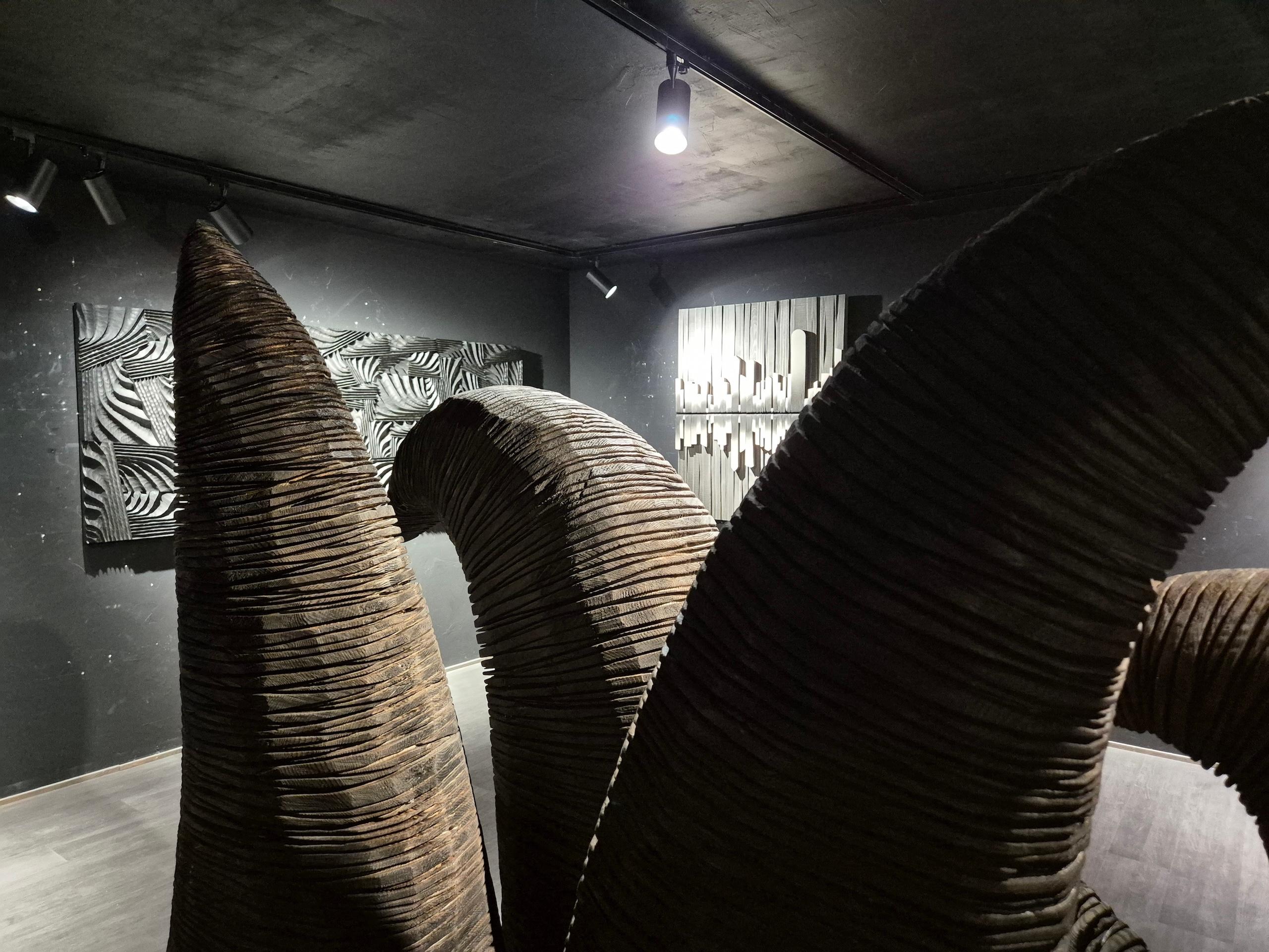 No.210624 di Thierry Martenon - scultura da parete di grandi dimensioni, geometrica astratta, Wood in vendita 12