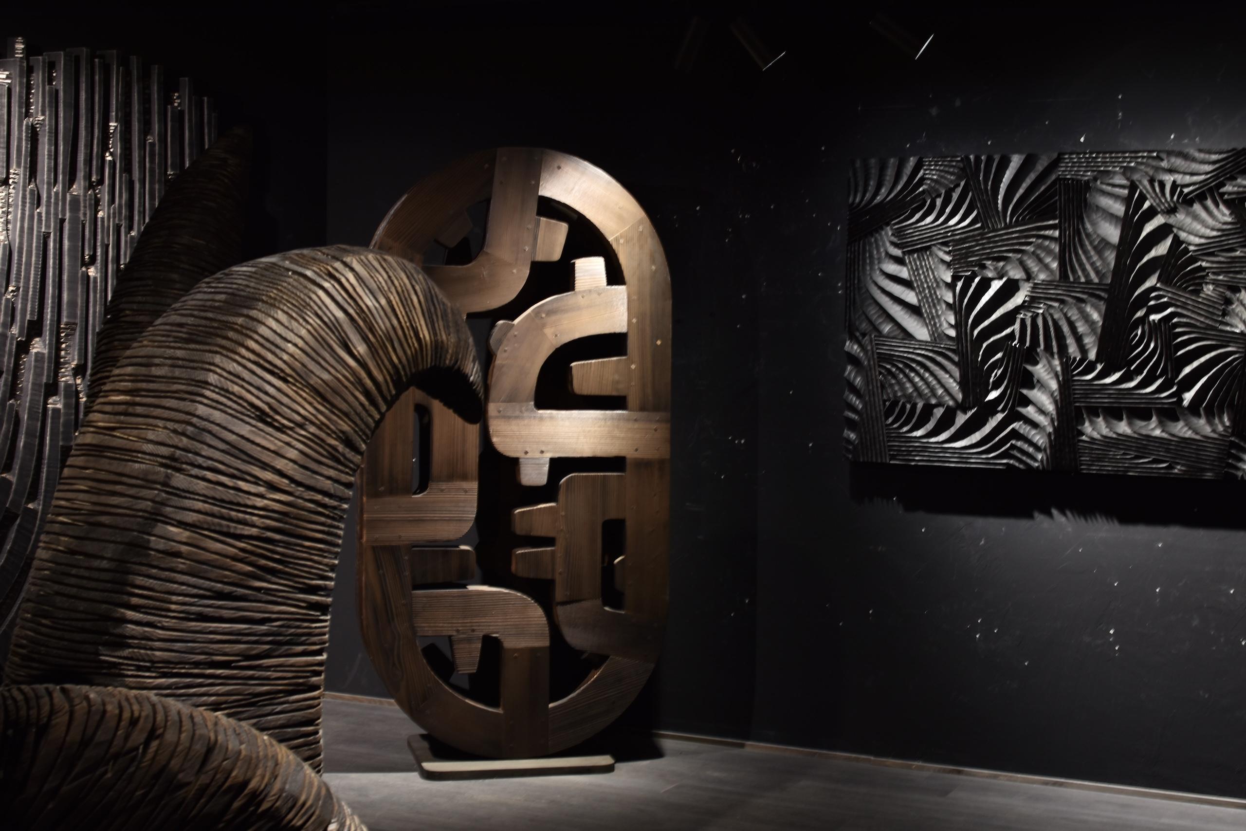 No.210624 di Thierry Martenon - scultura da parete di grandi dimensioni, geometrica astratta, Wood in vendita 13