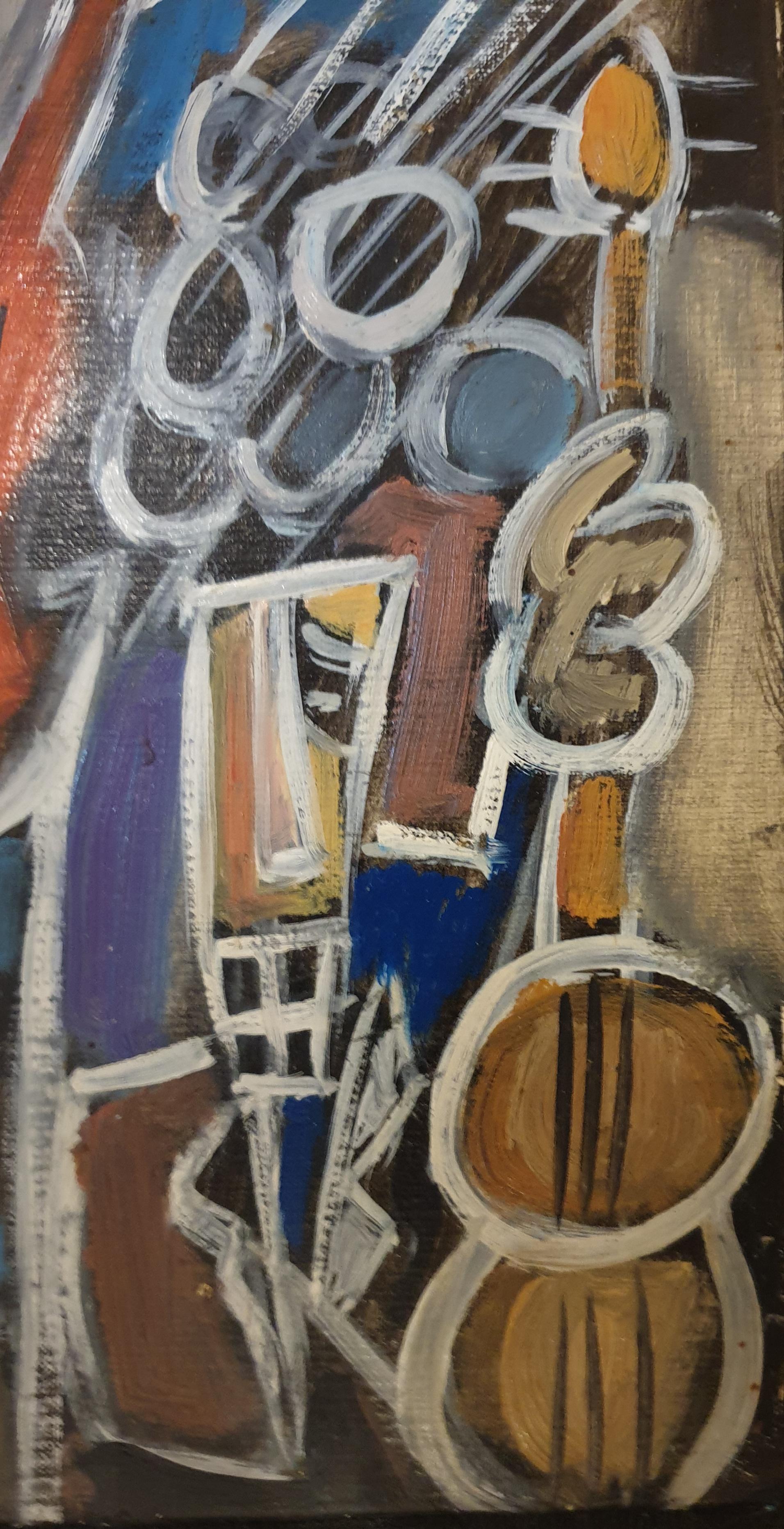 Jazz-Nacht. (Grau), Interior Painting, von Thierry Miramon