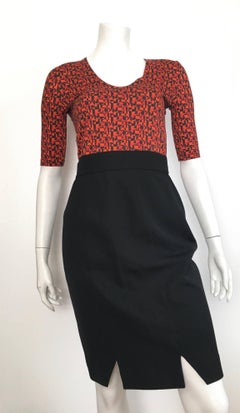 Thierry Mugler 1980s Black Wool Pencil Skirt Size 6.