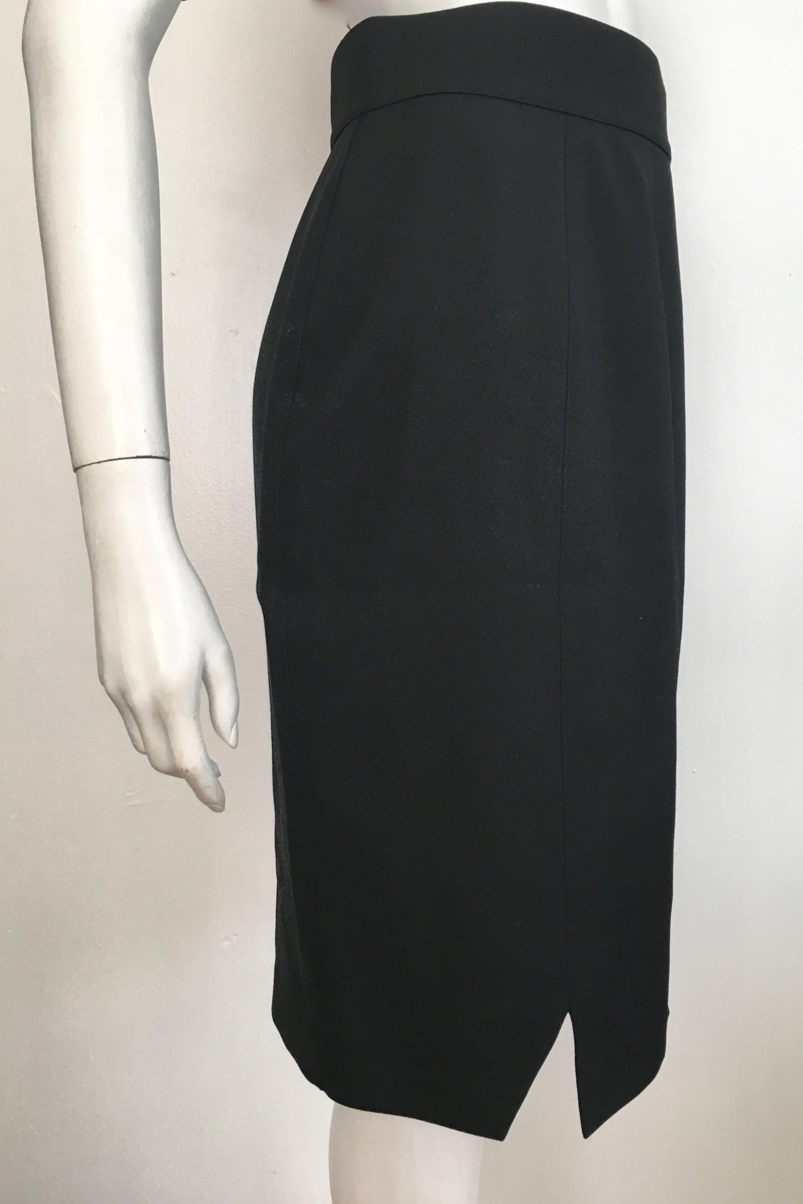 Thierry Mugler 1980s Black Wool Pencil Skirt Size 6. For Sale 2
