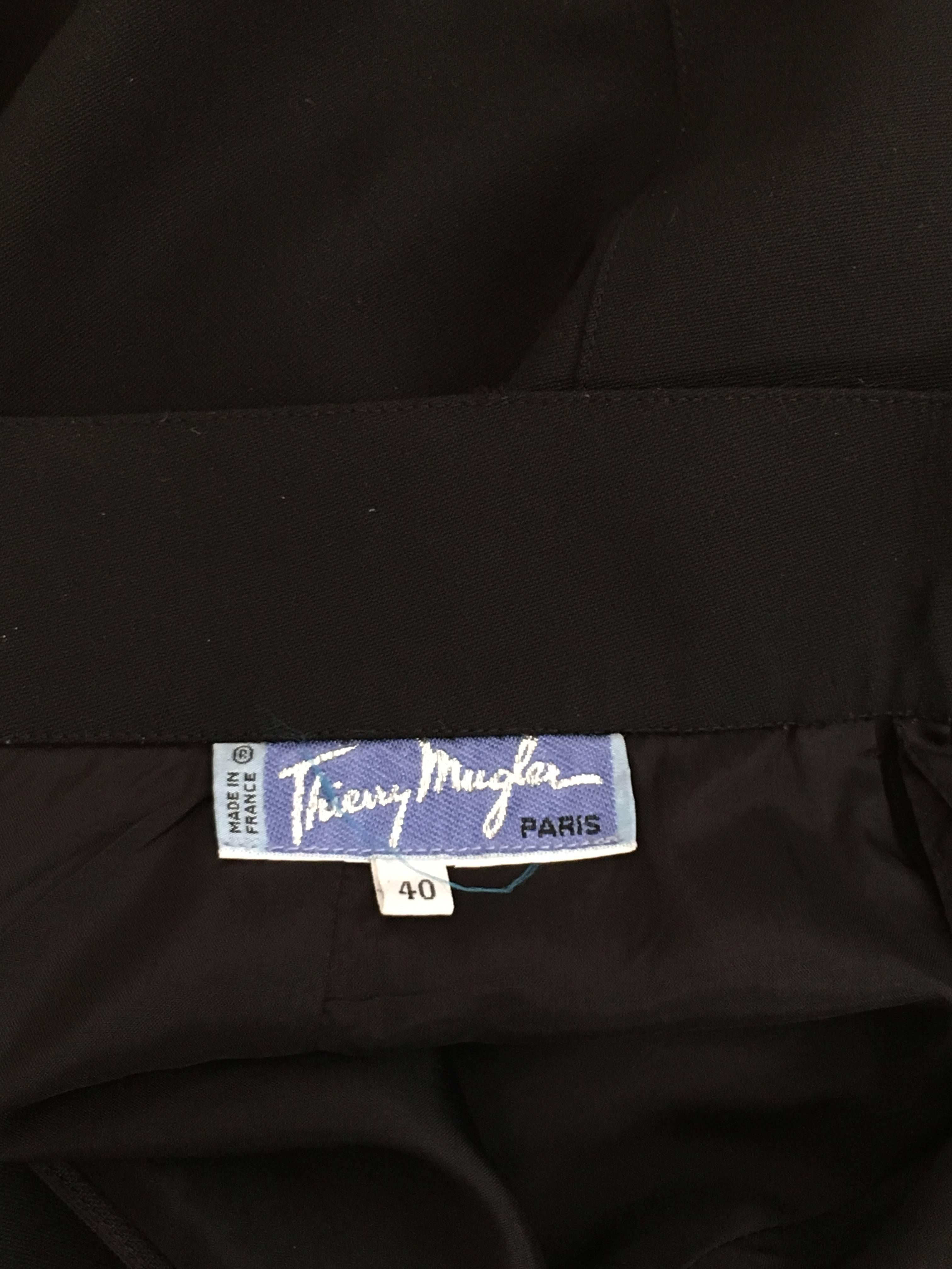 Thierry Mugler 1980s Black Wool Pencil Skirt Size 6. For Sale 5