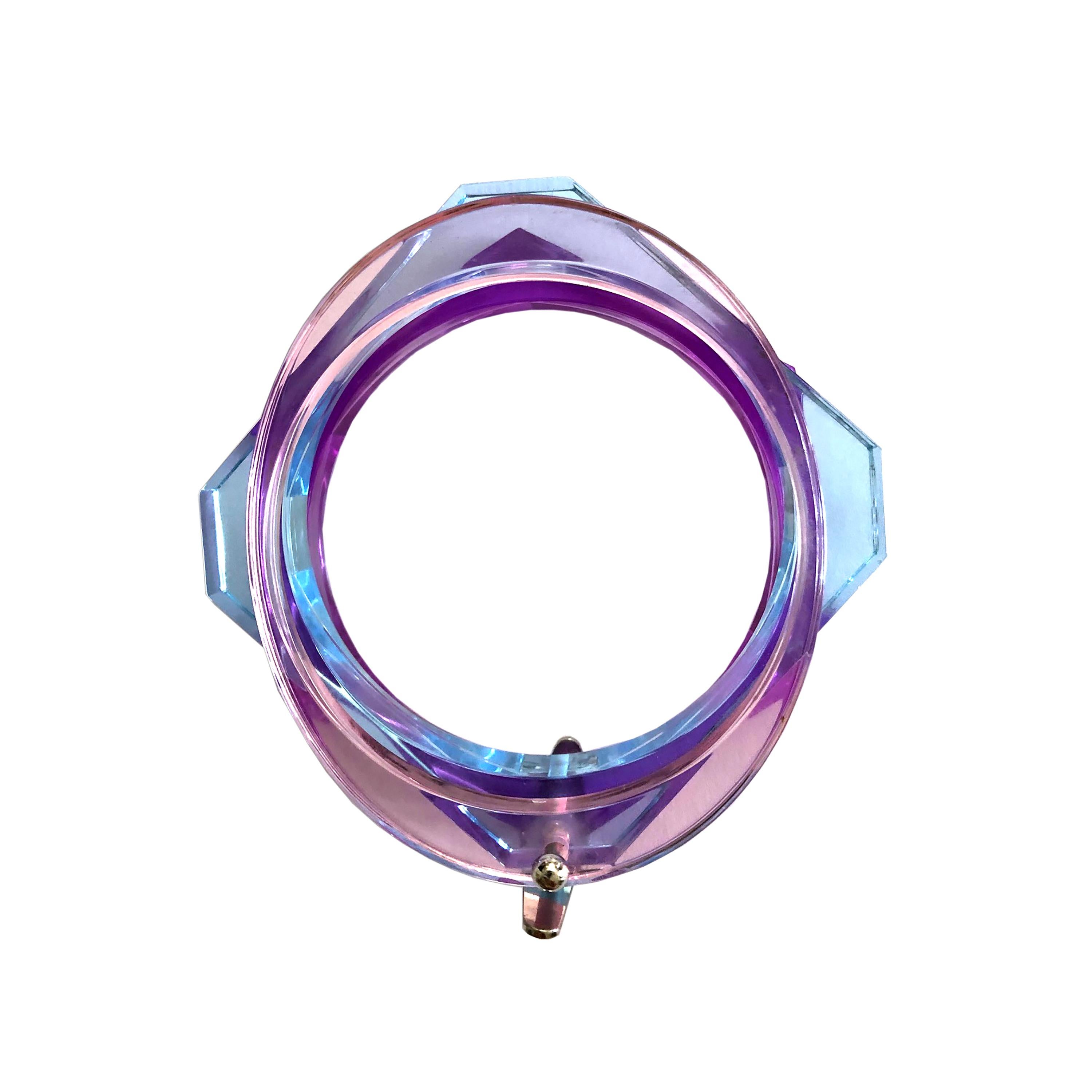 Women's Thierry Mugler Bracelet - 1980s Vintage Pink, Blue + Purple Transparent Perspex 