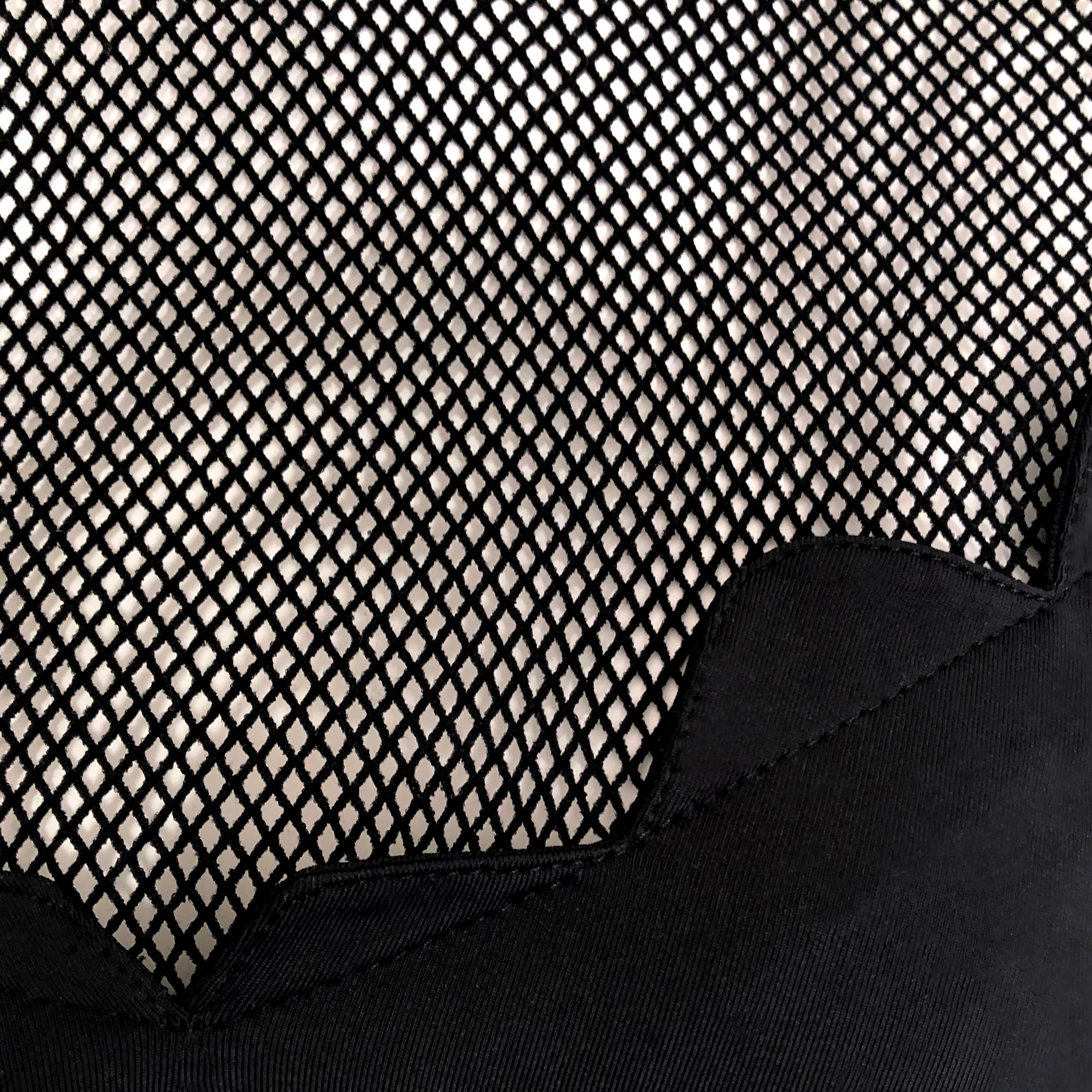 Thierry Mugler Dress - 1980s Vintage - Scalloped Hem + Stretch Fishnet Details 3
