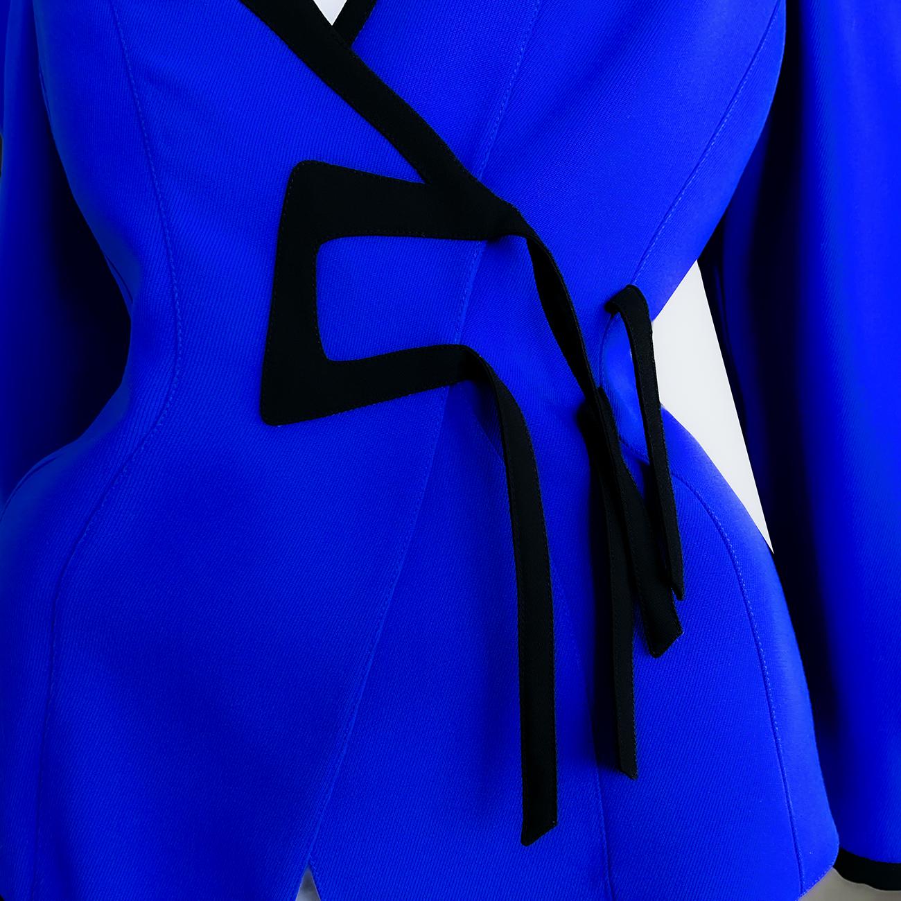 Thierry Mugler, rare veste bleu électrique d'archives, 1987 en vente 1