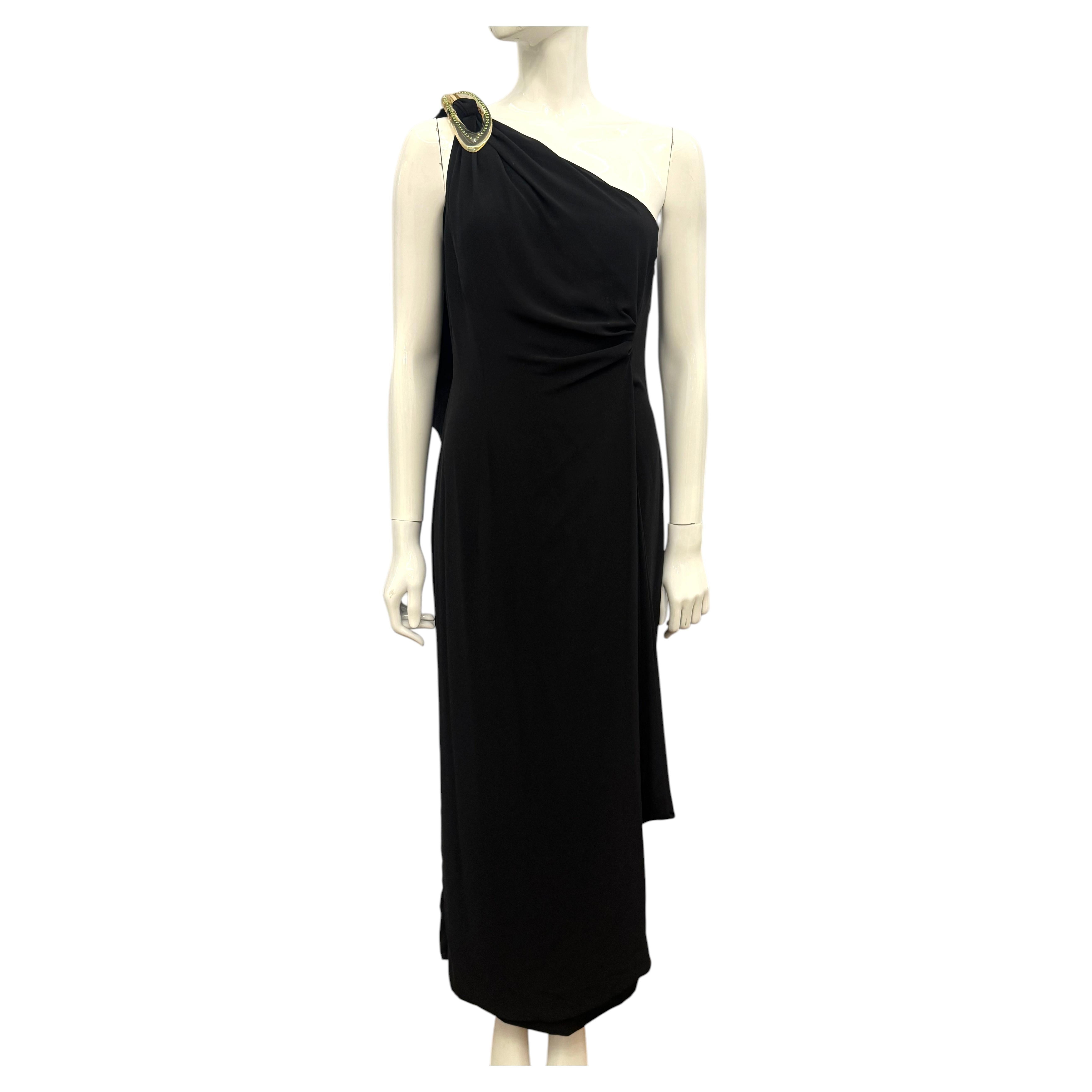 Pre-owned Mugler Thierry 1990's Black Asymmetrical Evening Gown