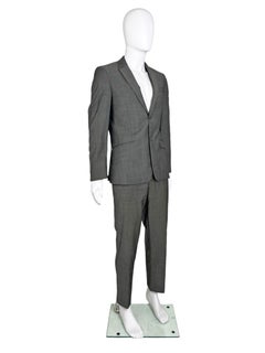 Thierry Mugler 1990's Grau Wolle Anzug Jacke und Hose