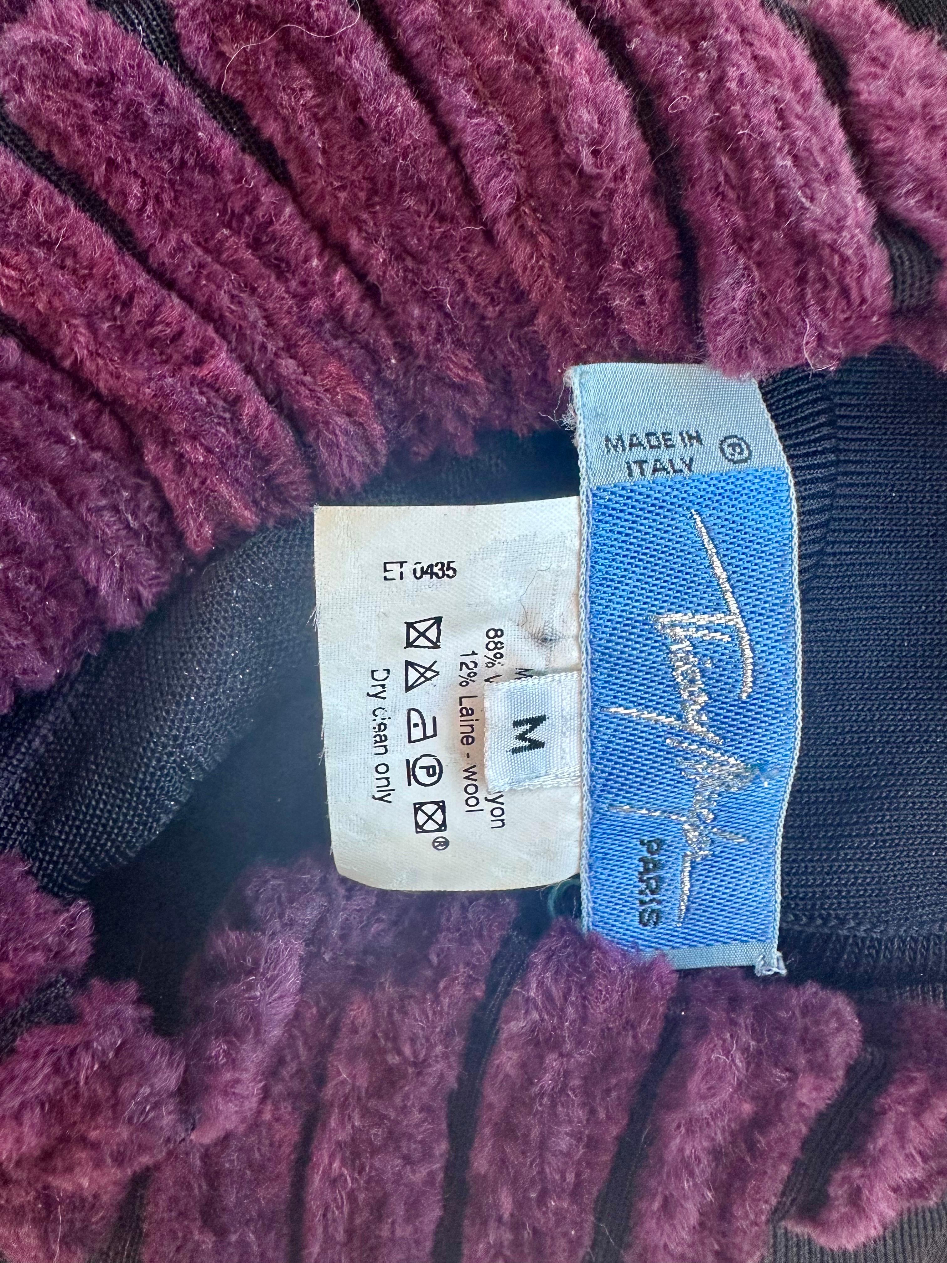 Thierry Mugler 1990's Vintage Semi-Sheer Devoré Faux Chenille Cable Knit Dress  For Sale 8