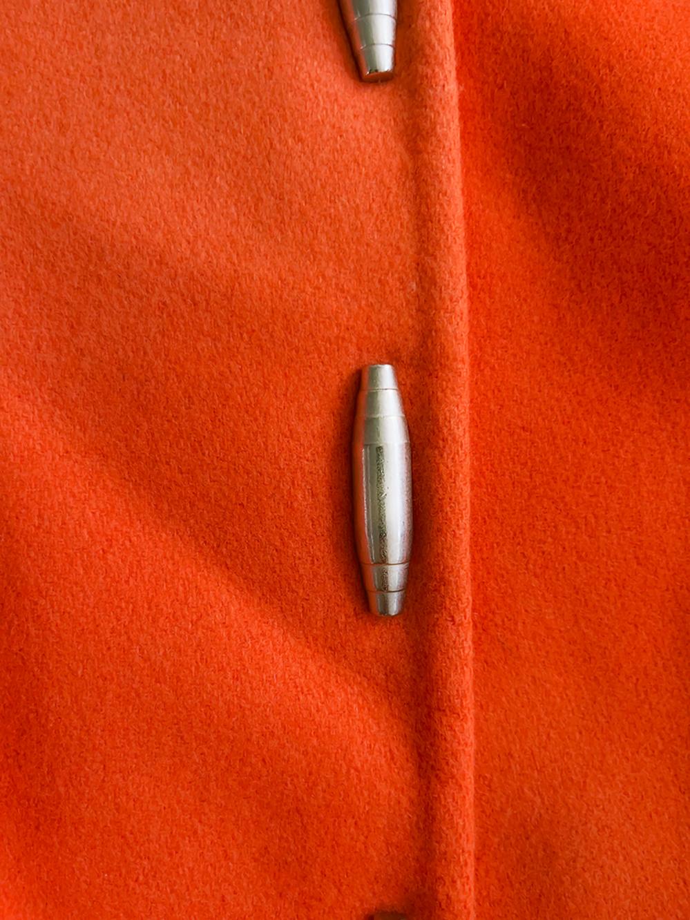 Women's Thierry Mugler 1991 Documented Sculptural Orange Jacket with Metal Details For Sale