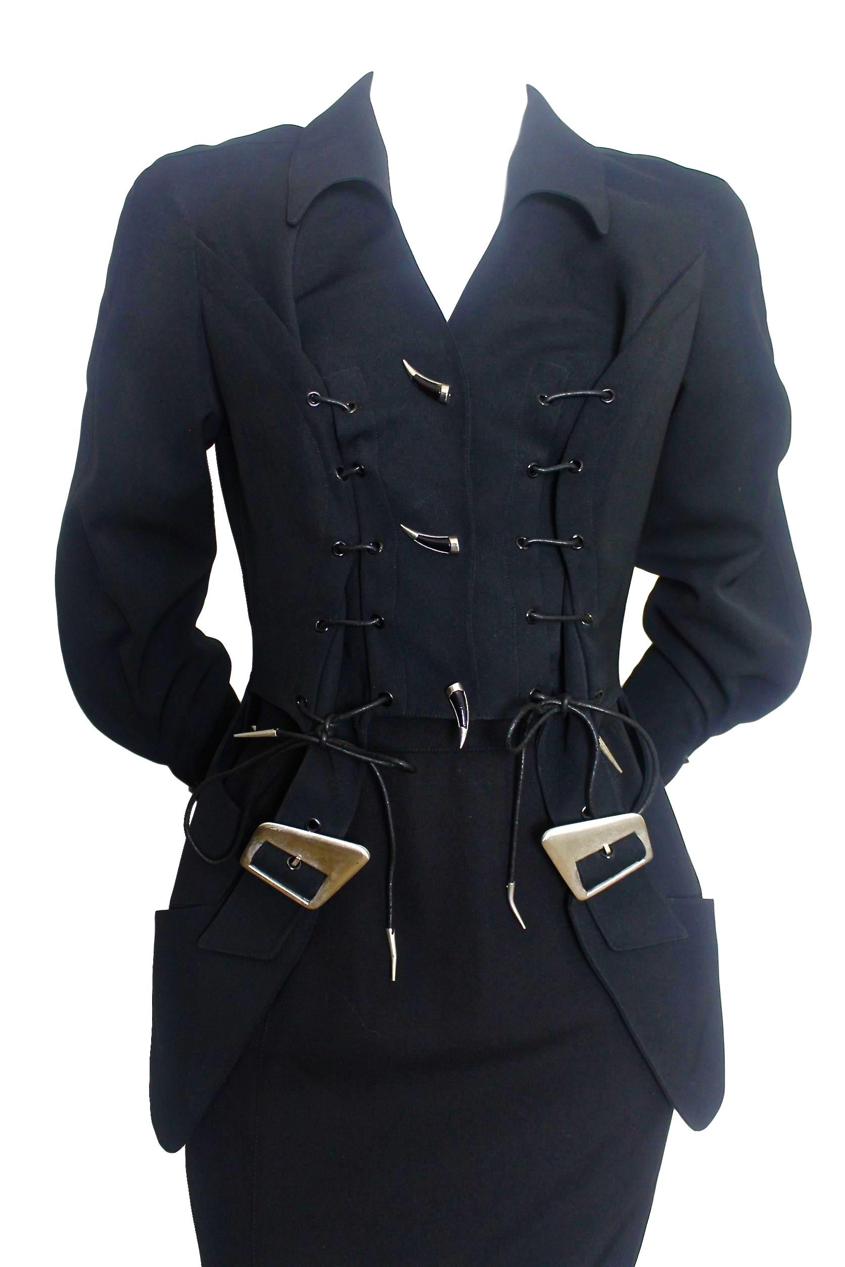 Thierry Mugler 1992 Runway Holster Jacket and Skirt In Excellent Condition For Sale In Bath, GB