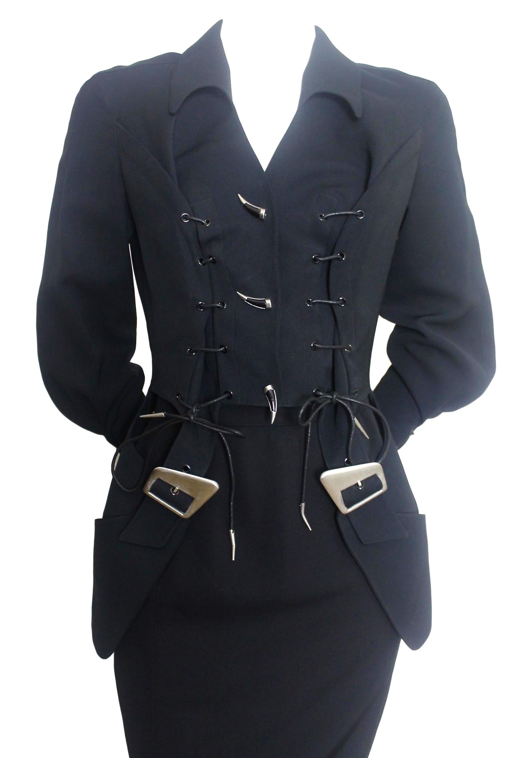 Thierry Mugler 1992 Runway Holster Jacket and Skirt For Sale 1