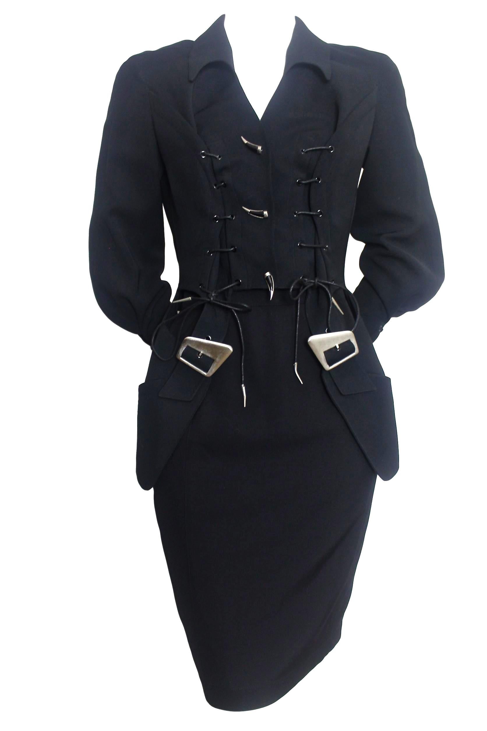 Thierry Mugler 1992 Runway Holster Jacket and Skirt For Sale 3