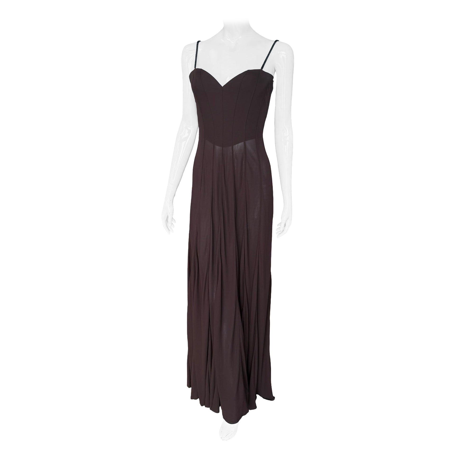 Thierry Mugler 1998 Runway Sheer Evening Gown en venta