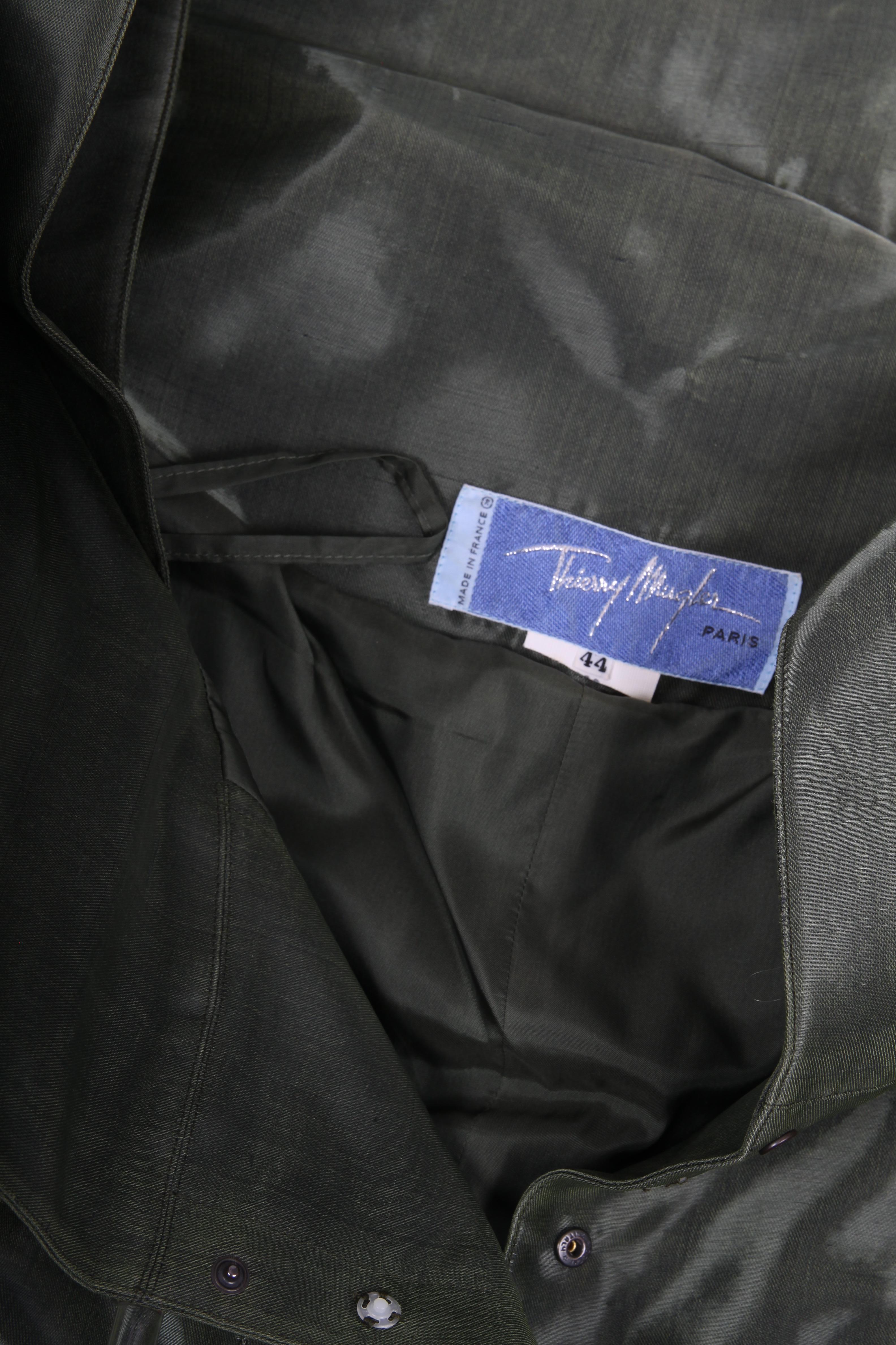 Thierry Mugler 2-pcs Suit Jacket & Skirt - olive green im Angebot 1