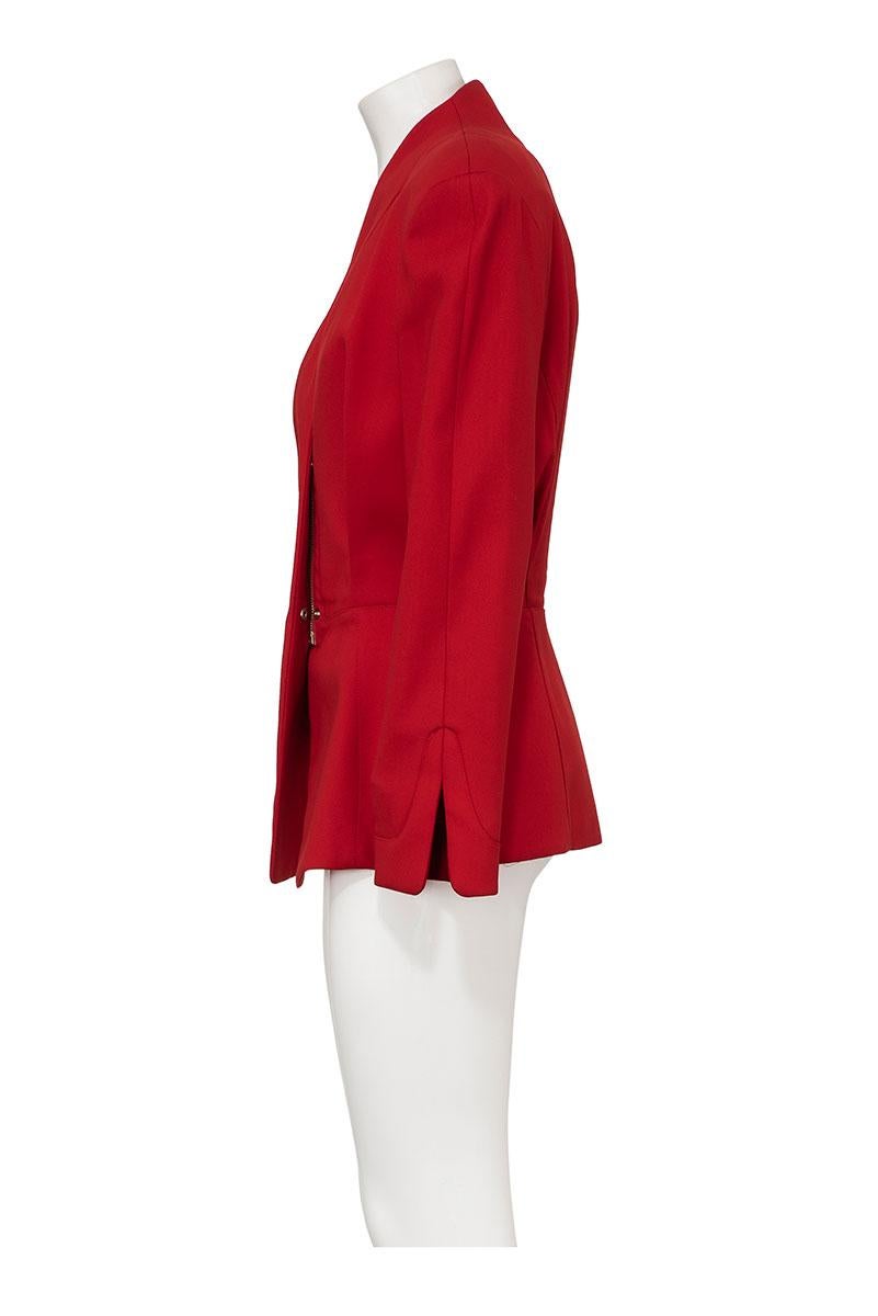 Red THIERRY MUGLER 90's Sculpted Jacket For Sale