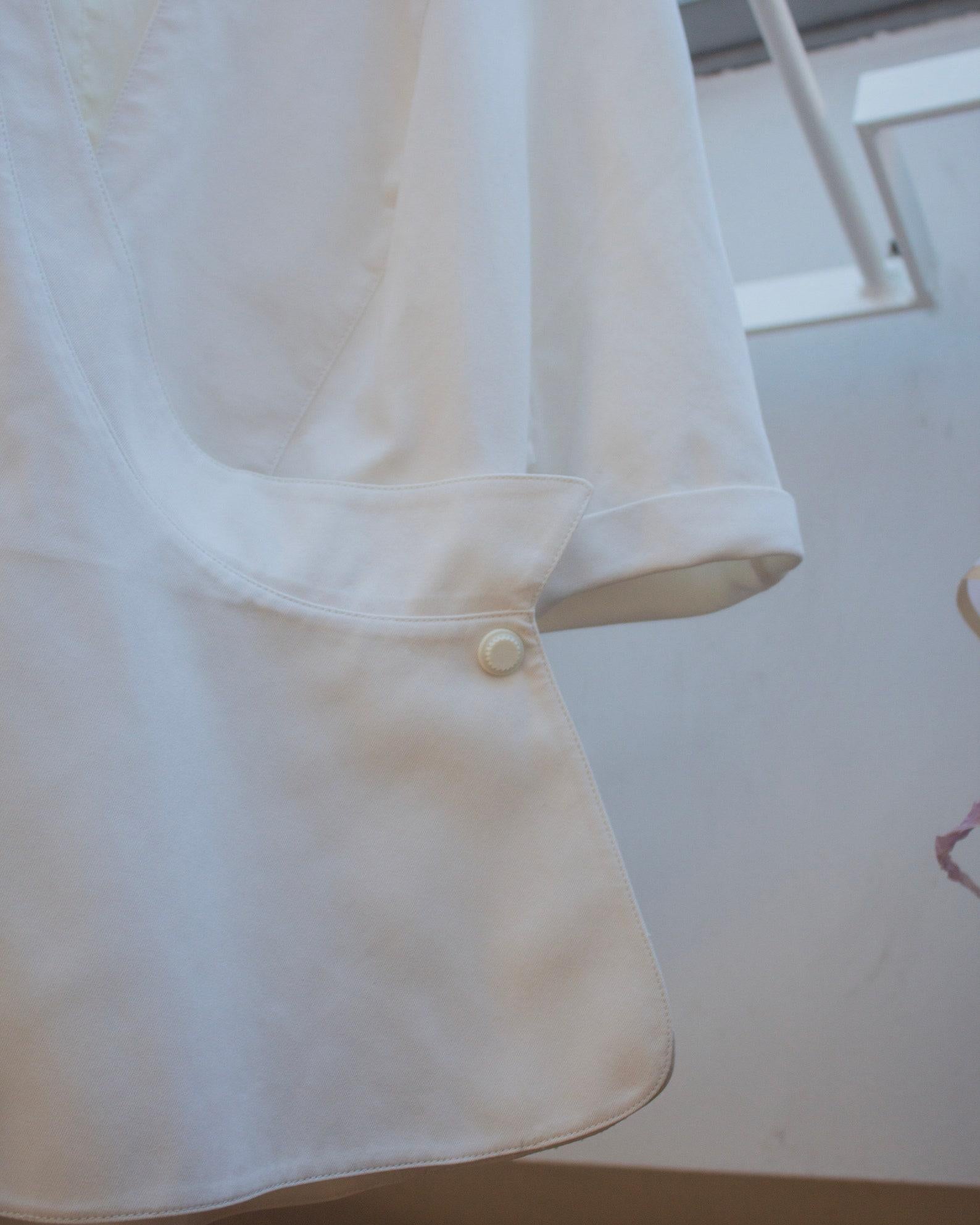 Thierry Mugler Combinaison jupe architecturale spectaculaire en coton blanc, années 90  Pour femmes en vente