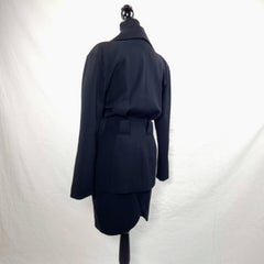 Thierry Mugler Activ black skirt suit, 1990s