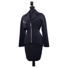 Thierry Mugler Activ black skirt suit, 1990s