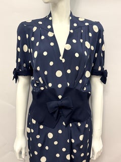 Thierry Mugler Archival 1990’s silk polka dot dress with bows