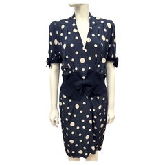 Thierry Mugler Archival 1990’s silk polka dot dress with bows