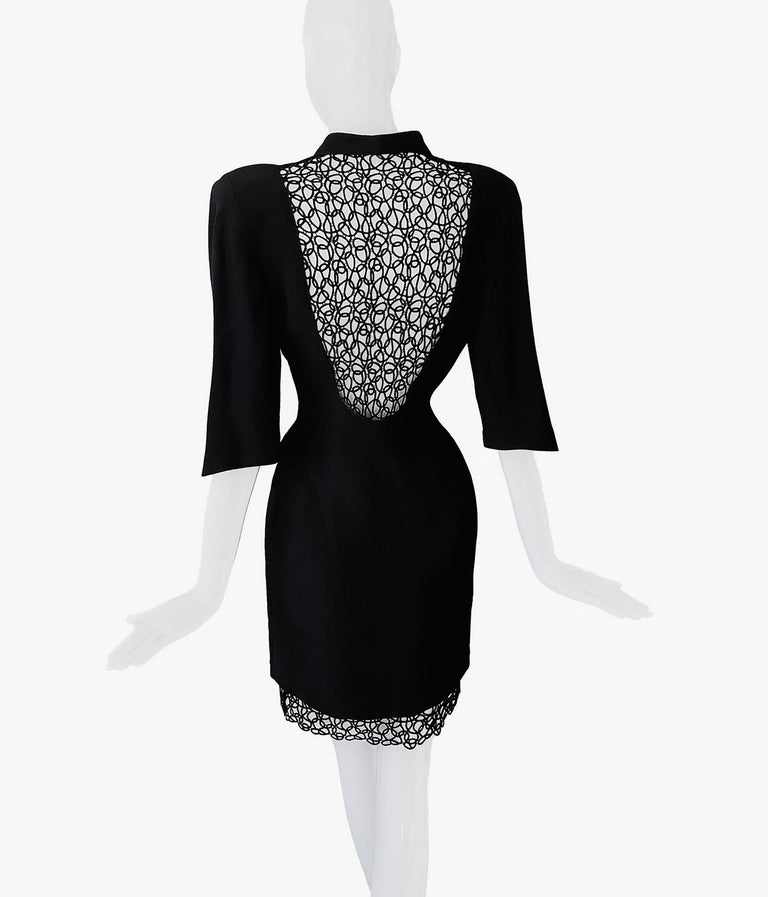mugler black cut out dress Mugler Cut-out Tailored Dress