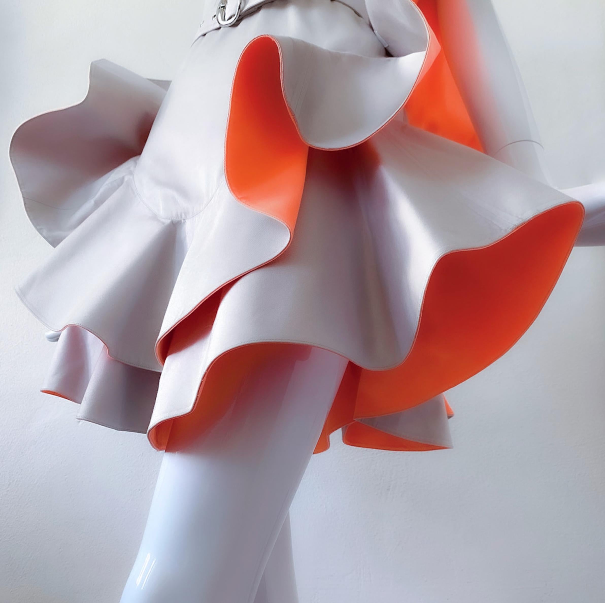 Thierry Mugler Vestido de pétalos de flores de archivo Raro FW 1989/90 Drama en venta 5