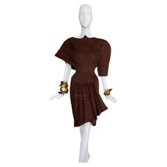 Retro Thierry Mugler Goddess Dress Archival SS 1988 Sculptural Gown 