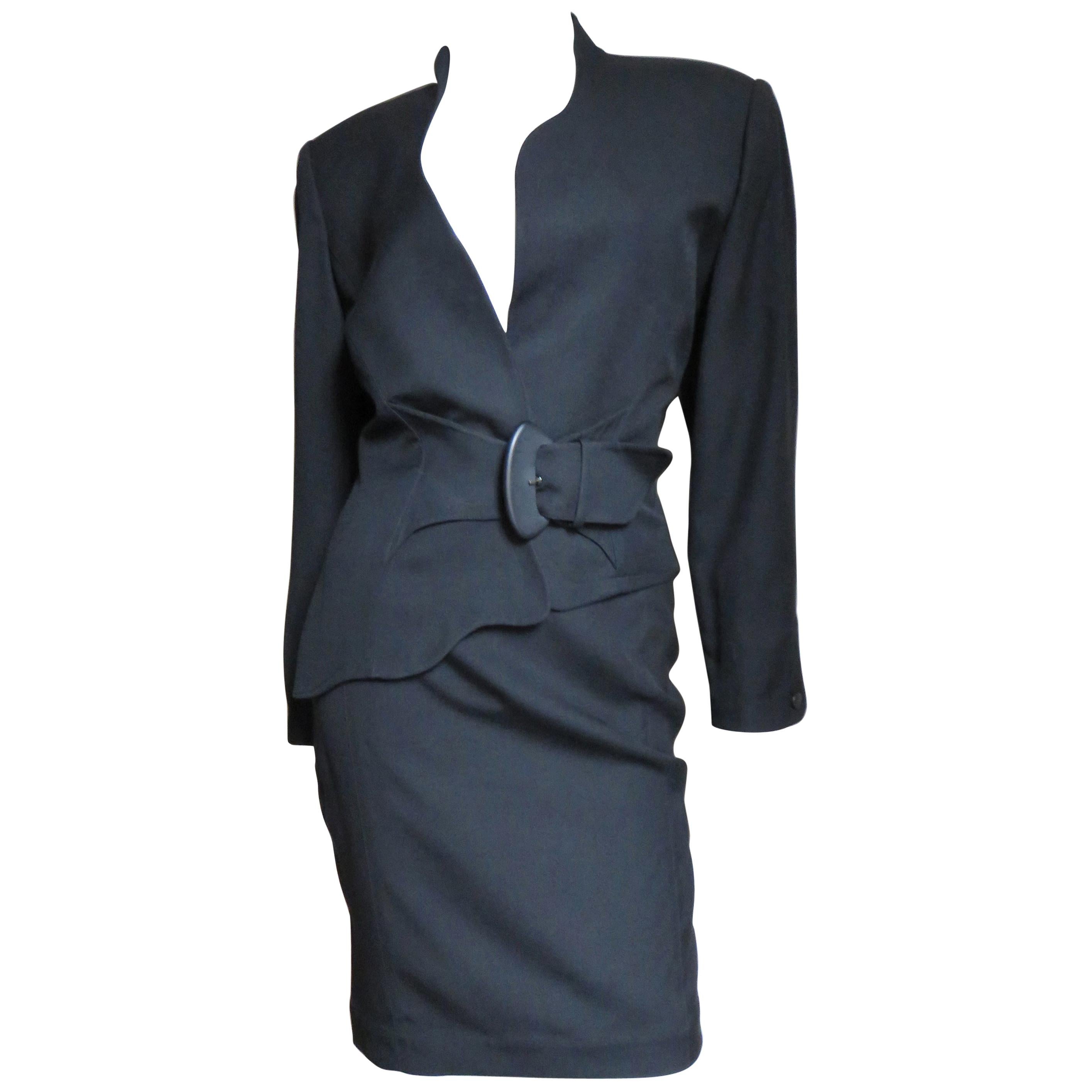 Thierry Mugler Asymmetric jacket Skirt Suit