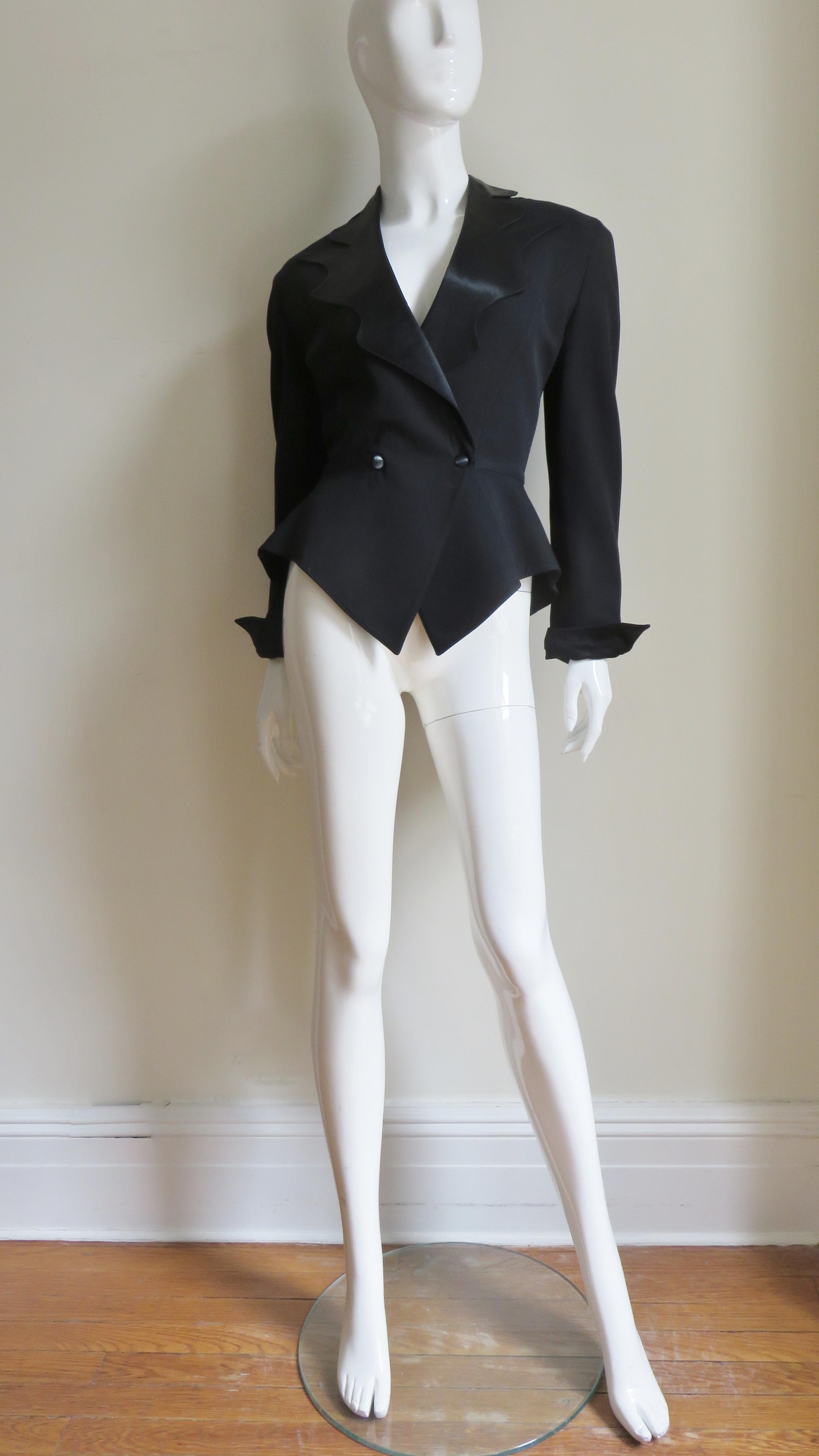 Thierry Mugler Asymmetric Lapel Jacket with Cut out Back 3