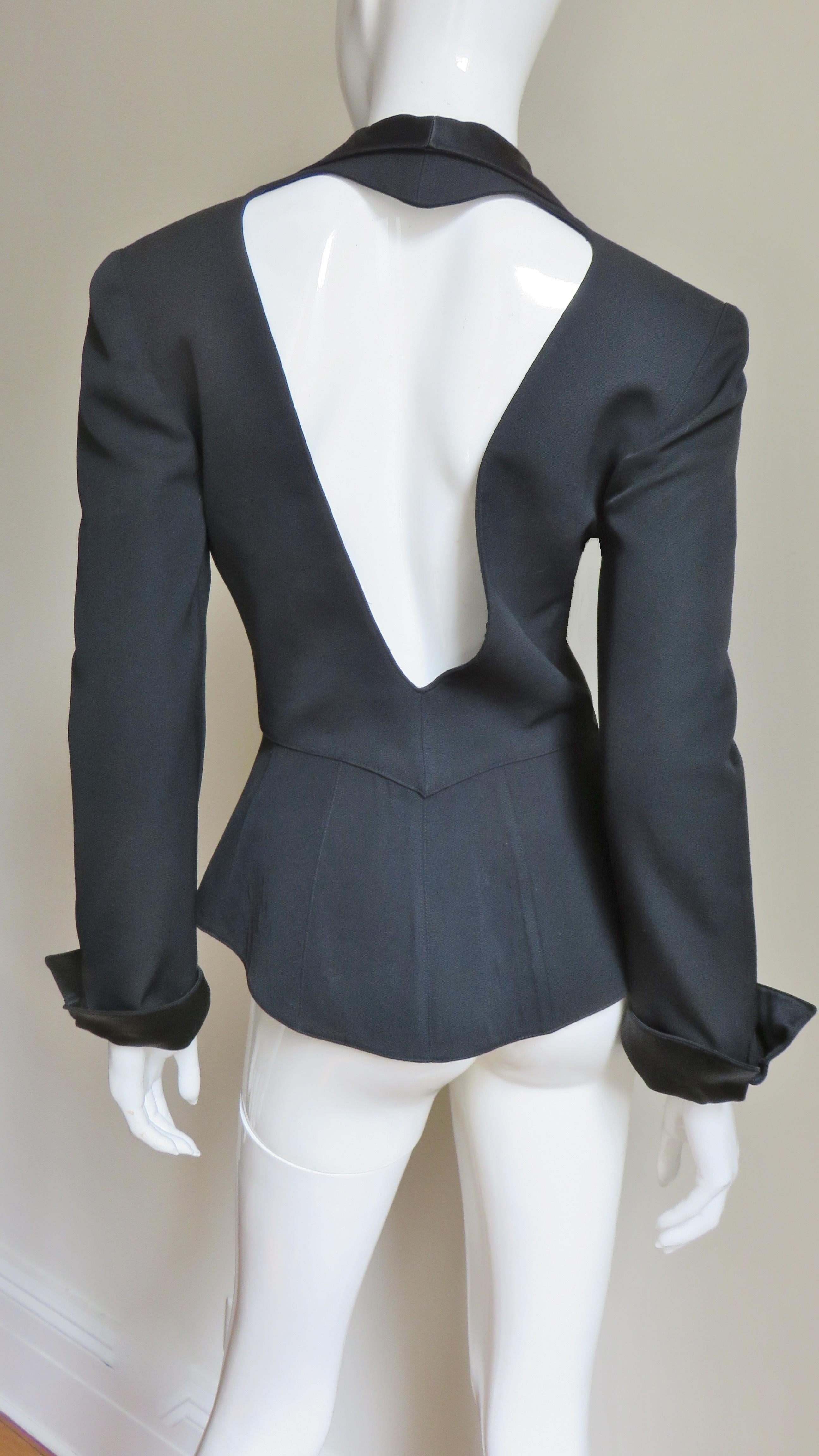 Thierry Mugler Asymmetric Lapel Jacket with Cut out Back 4