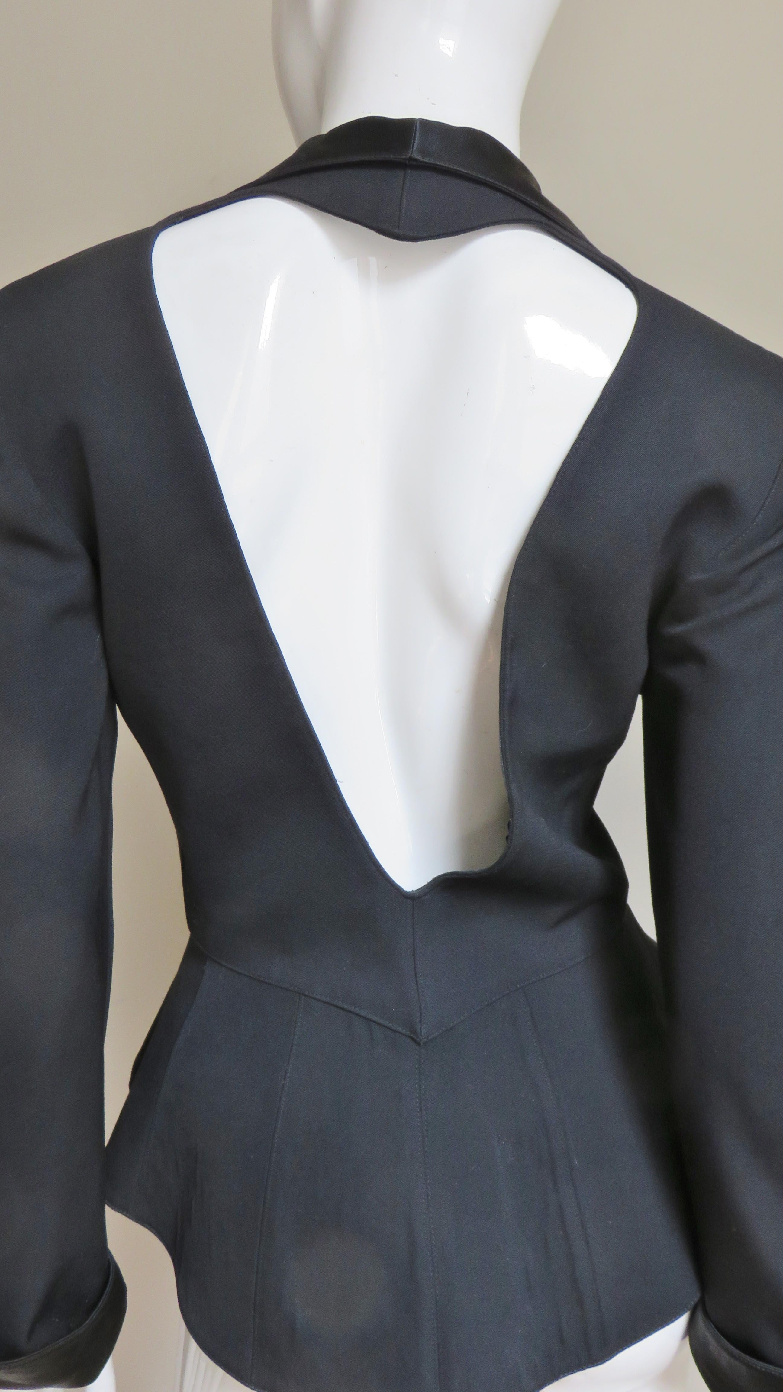 Thierry Mugler Asymmetric Lapel Jacket with Cut out Back 5