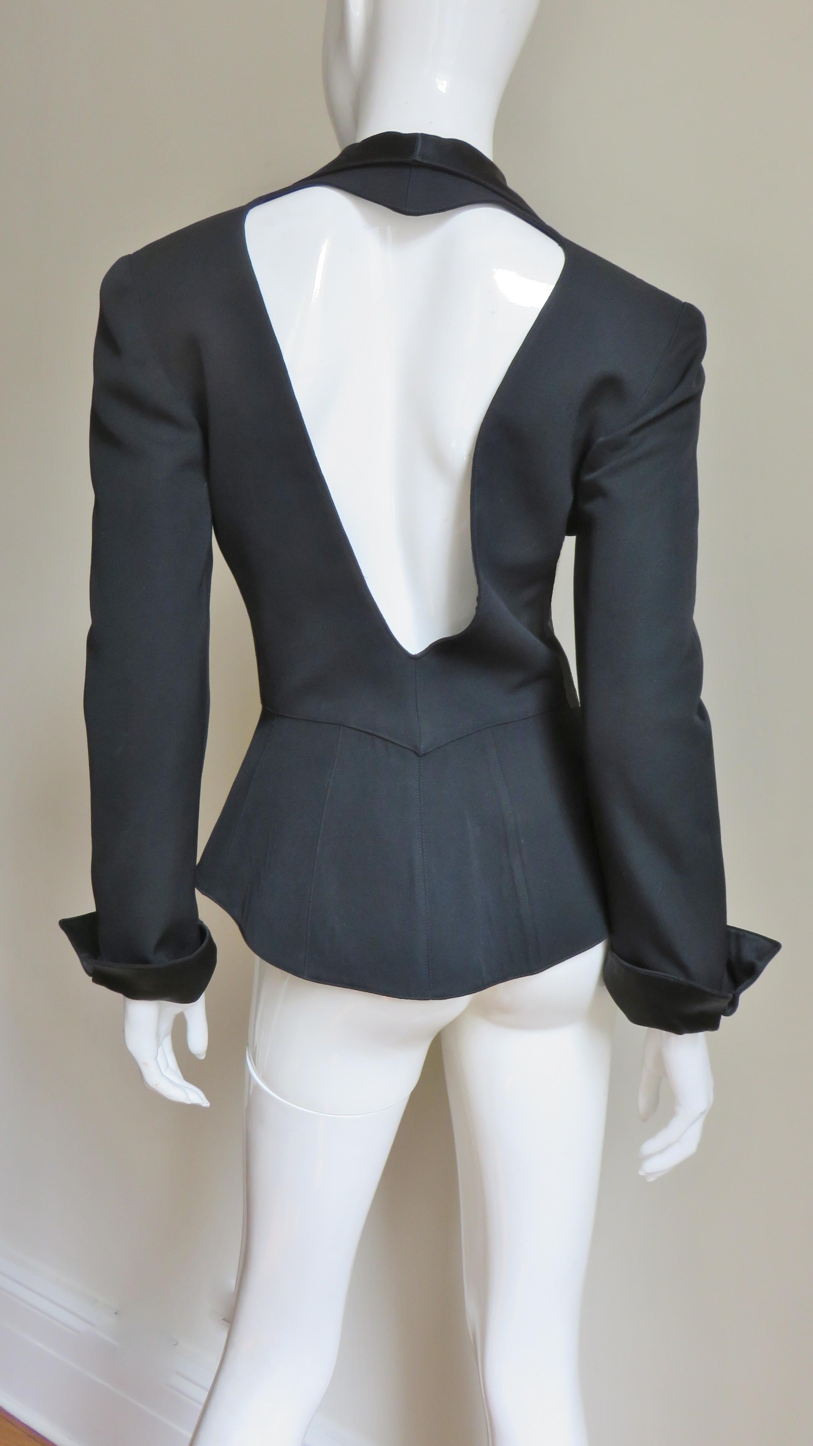 Thierry Mugler Asymmetric Lapel Jacket with Cut out Back 6