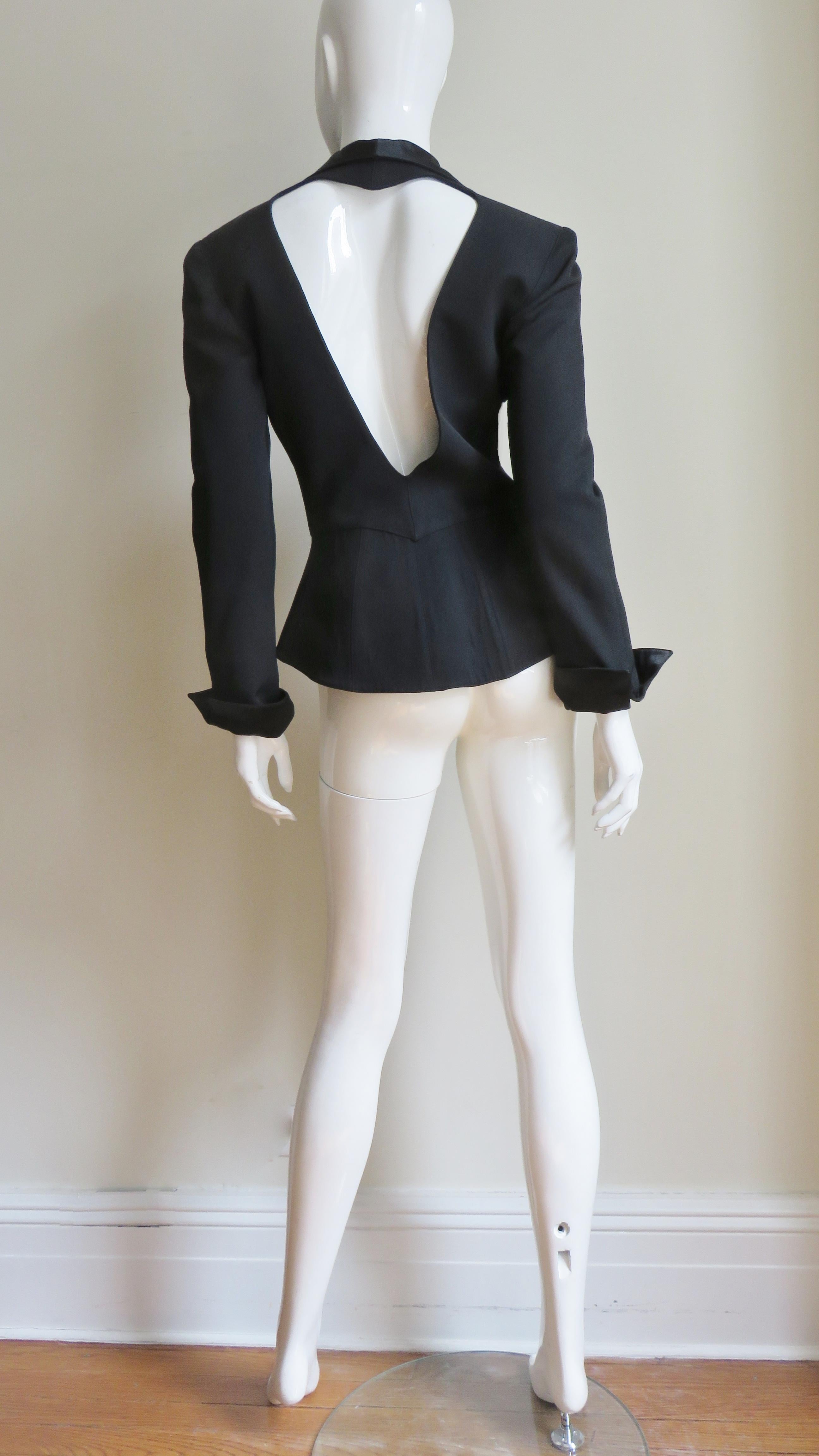 Thierry Mugler Asymmetric Lapel Jacket with Cut out Back 7