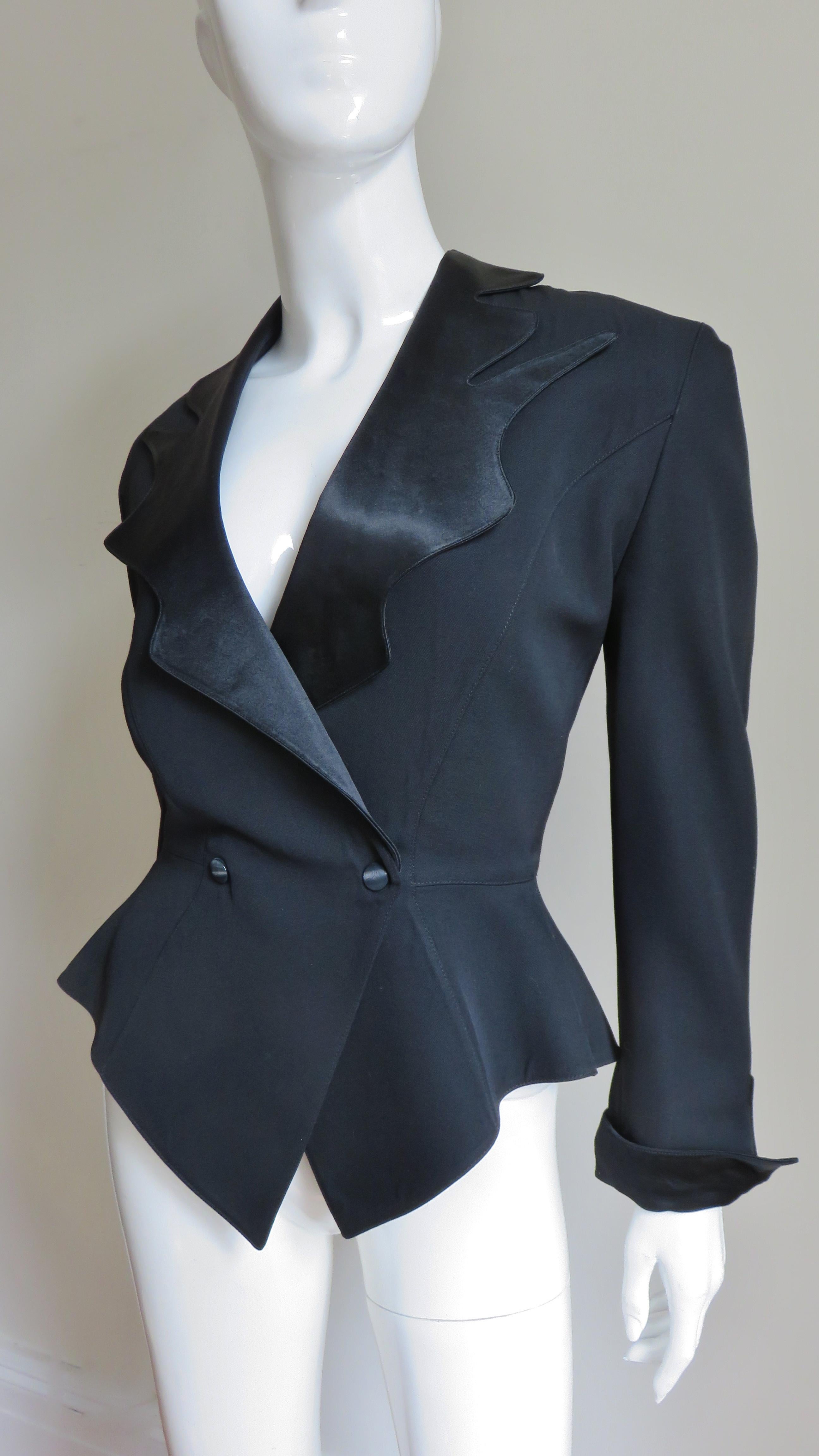 mugler cut out blazer