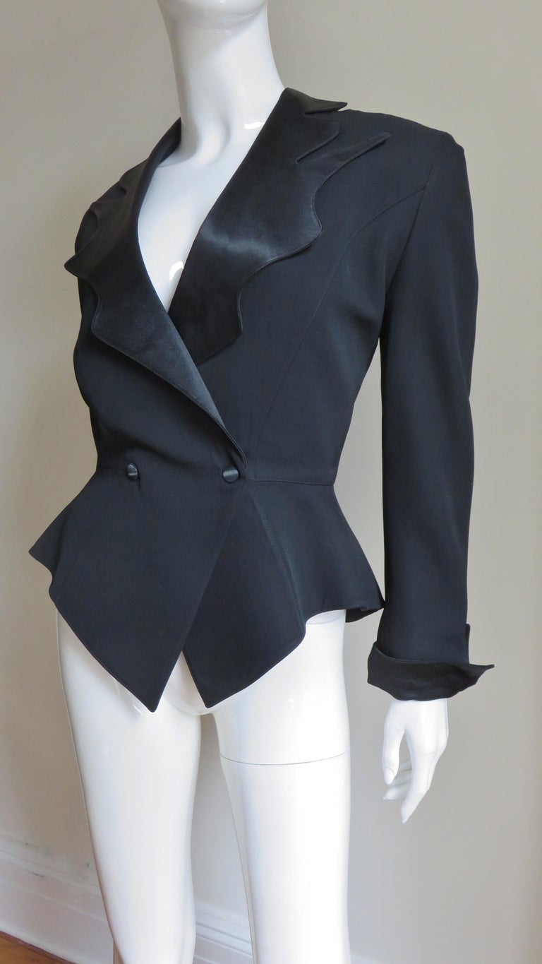 Thierry Mugler Asymmetric Lapel Jacket with Cut Out Back For Sale at ...