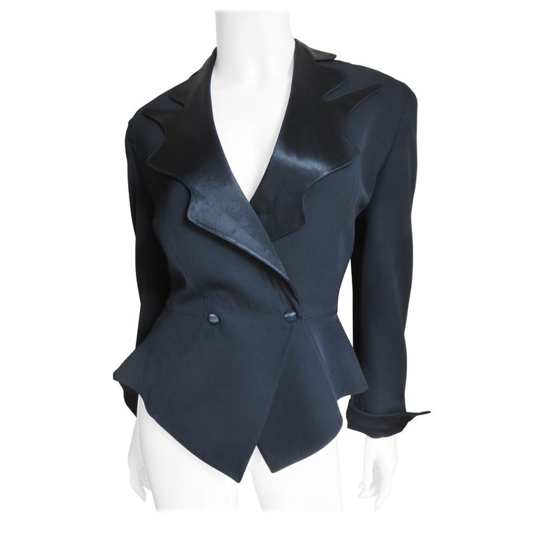 Thierry Mugler Asymmetric Lapel Jacket with Cut Out Back For Sale at ...