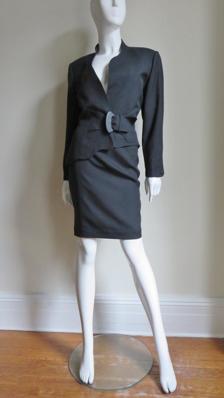 Thierry Mugler Asymmetric jacket Skirt Suit For Sale 4