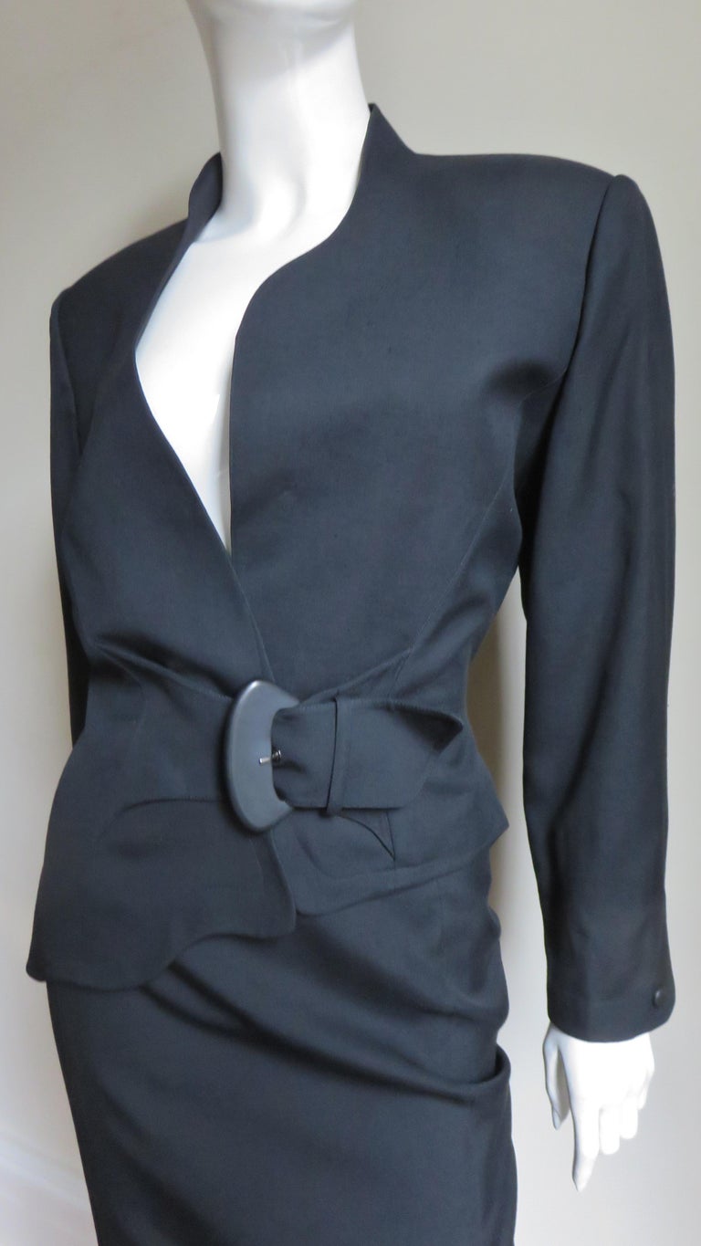Thierry Mugler Asymmetric jacket Skirt Suit In Excellent Condition For Sale In Water Mill, NY